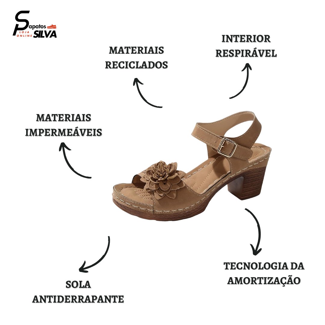 Amelia™ | Sandálias florais para mulher